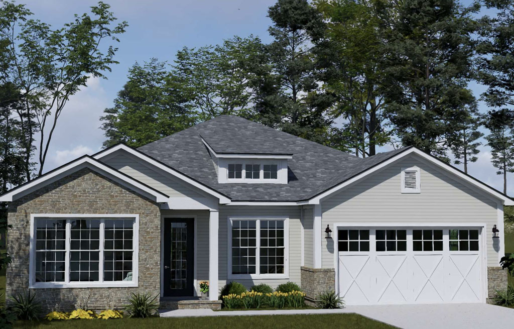 Affordable by Design for Growing Families: Explore W.L. Martin Home Designs Plan #24629 With New Interior Images (1,838 Sq Ft, 4 Beds, Tandem 3-Car Garage)