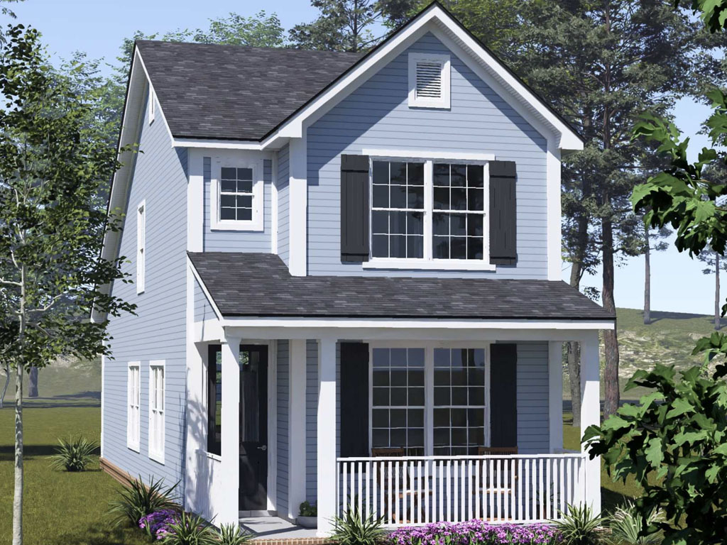 Narrow Lot Home Plan Highlight: Silverthorne Ridge #24646 Delivers Big Features in a Slim Footprint