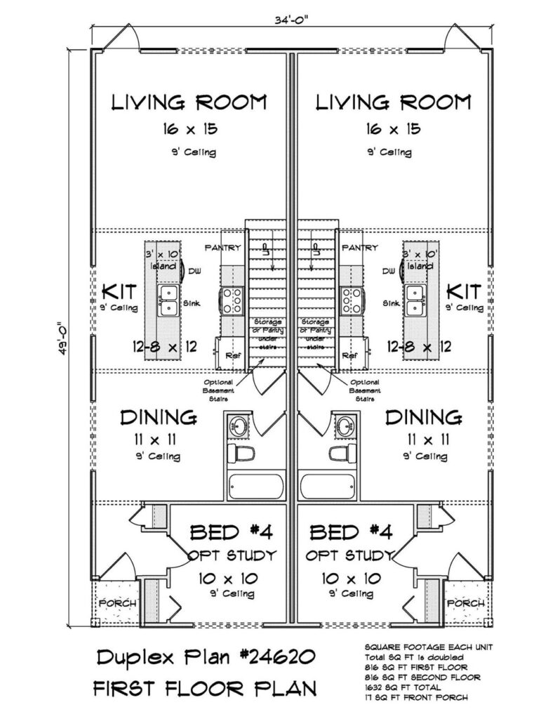 wl martin home designs plan 24620 juniper falls layout first floor