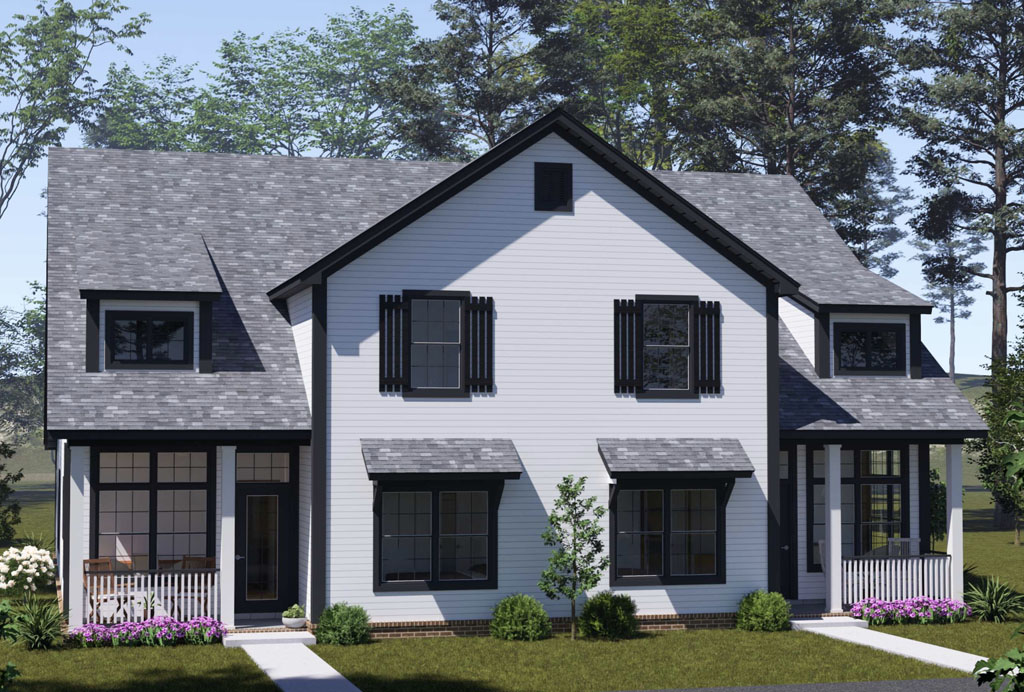Silverpine Duplex Plan #24594: A 3 Bedroom Duplex House Plan Built to Maximize ROI Per Lot for Developers